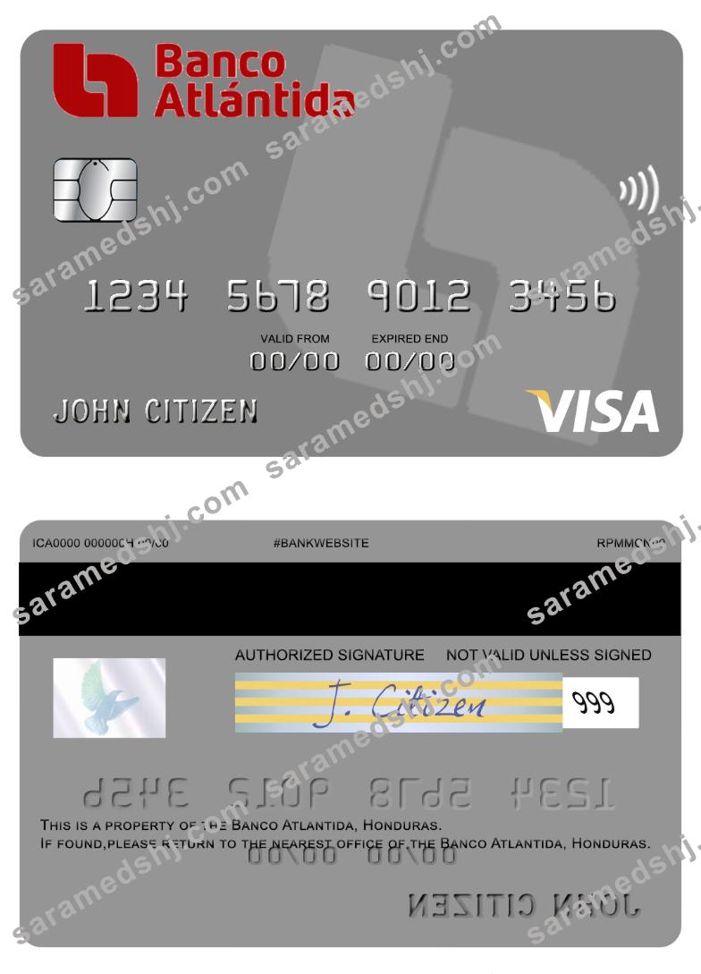 Honduras Banco Atlantida visa card